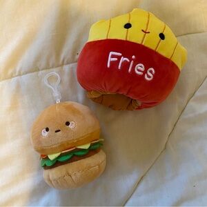 Lot of 2 NWOT Kawaii Burger & Fries Plushies